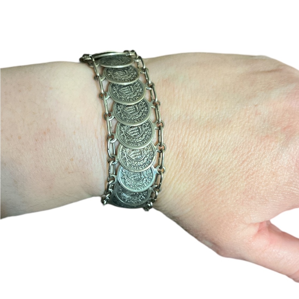 Silver Toned Medallion Bracelet